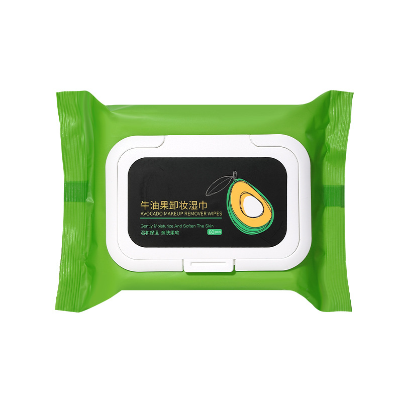 Toallitas Húmedas Extra Grandes y Gruesas UENO de Aguacate, 60 Hojas, No Tejidas, en Bolsa con Tapa Abatible, Toallitas Desmaquillantes Extraíbles UEN070