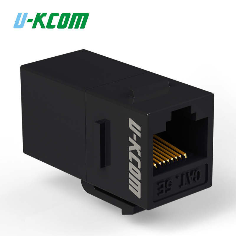 Black Cat6 Utp Straight-Through Module, Category 6 Unshielded Rj45 Network Cable Connector Network Extender Black Cat6 Utp Straight-Through Module, Category 6 Unshielded Rj45 Network Cable Connector Network Extender