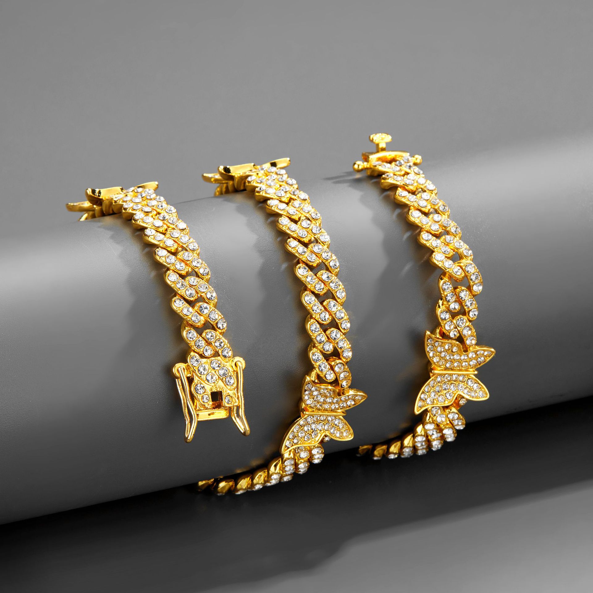 Fashion Butterfly Alloy Inlay Rhinestones Unisex Necklace 1 Piece