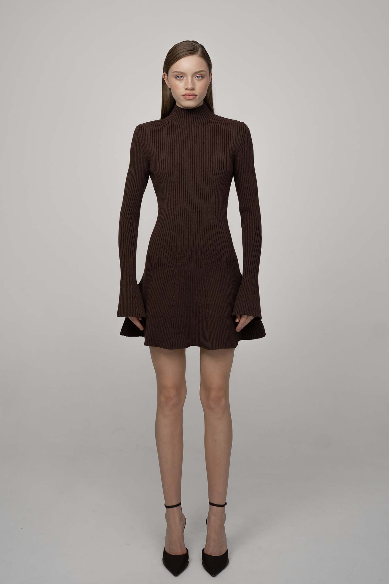 ChicShe ChicShe 2024 Autumn Winter Turtleneck Knitted Petite Pullover Women's Sweater Dress Black Thick Style_voghion.com