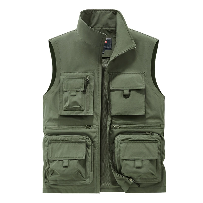 2025 новый мужской повседневный жилет с несколькими карманами, мужской жилет среднего и пожилого возраста, мужской жилет, жилет