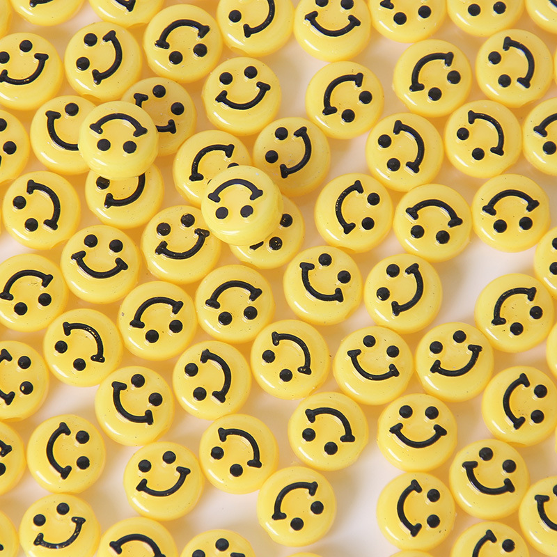 노란색 검은 웃는 얼굴