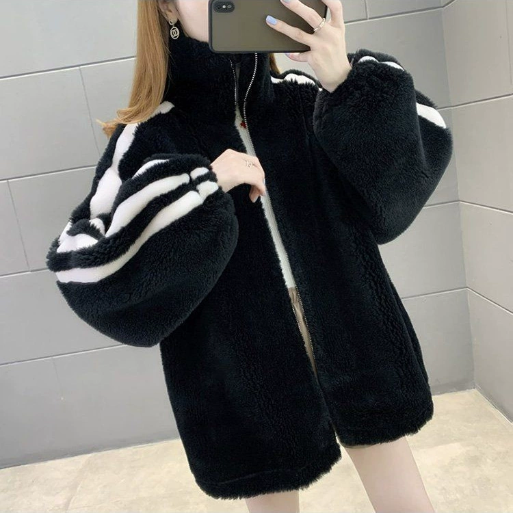 Зимняя шерстяная шерстяная куртка из кашемировой шерсти женского колледжа