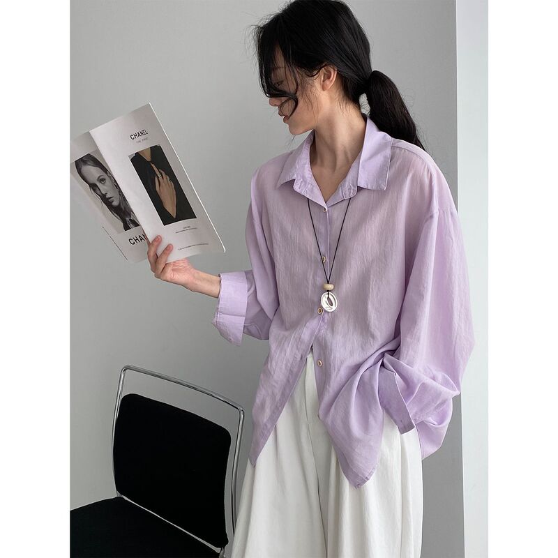Breathable Tencel~Korean Style 100% Tencel Lazy Style Lapel Single-Breasted Shirt Breathable Top for Women 6203 Breathable Tencel~Korean Style 100% Tencel Lazy Style Lapel Single-Breasted Shirt Breathable Top for Women 6203