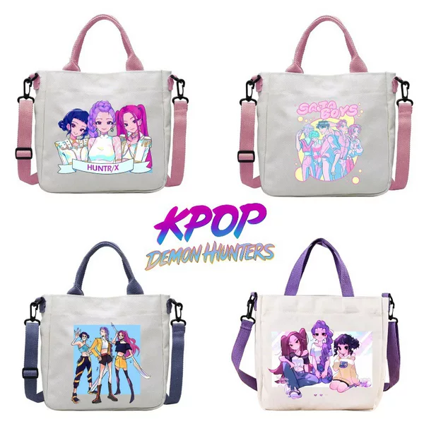 Hunting Girls Cartoon Print New Canvas Handbag Shoulder Bag Crossbody Bag