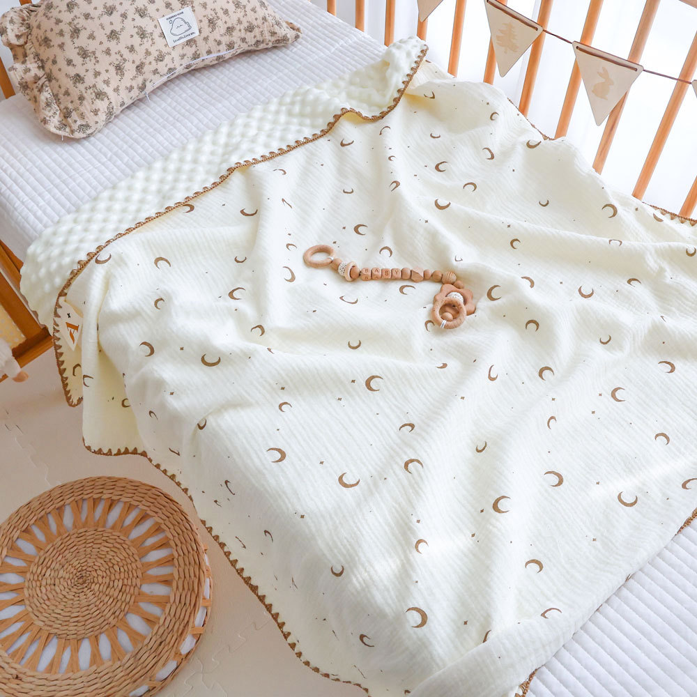 Bean blanket baby four seasons baby blanket newborn gauze quilt kindergarten blanket spring and autumn thin quilt in stock generation hair