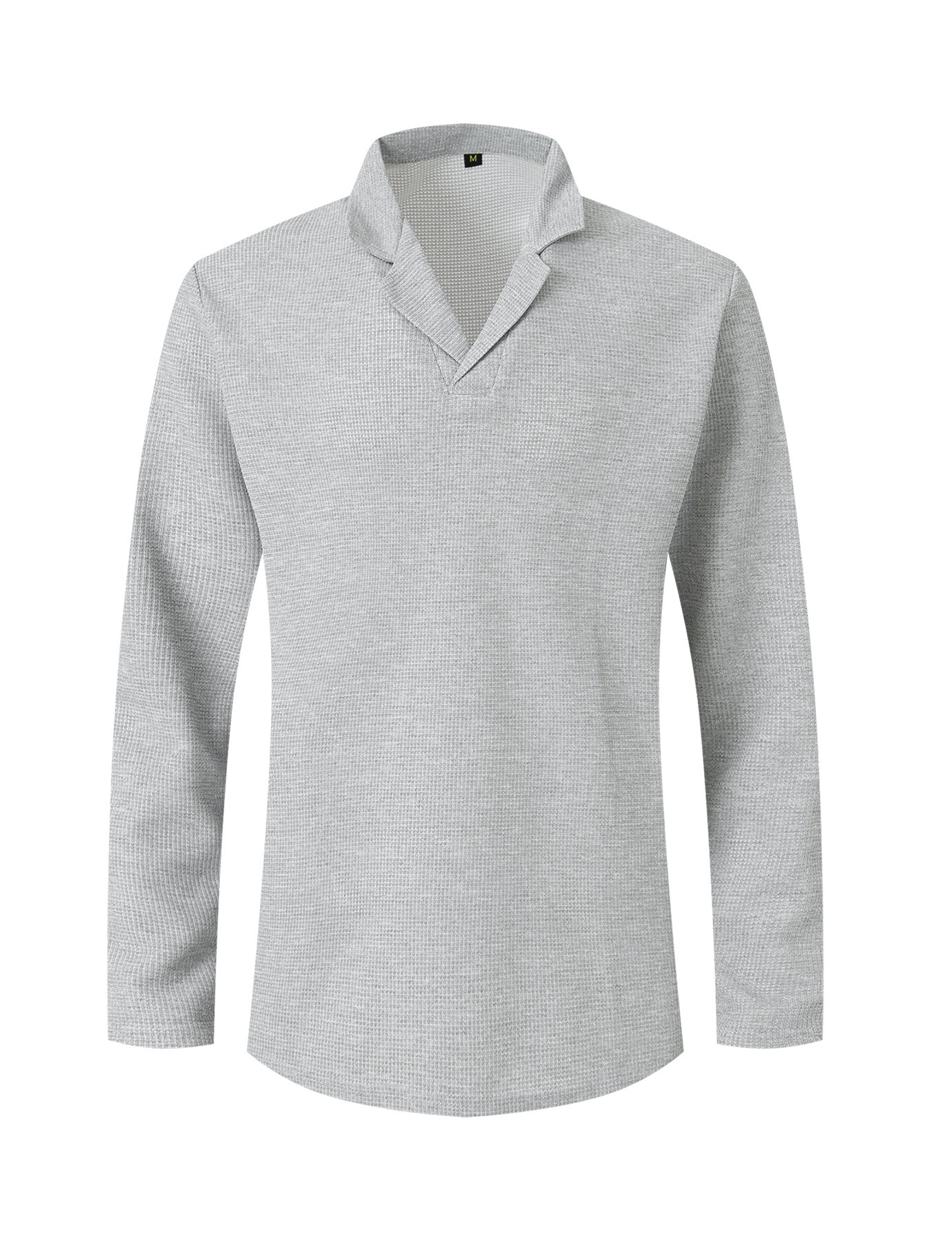 Polo a manica lunga da uomo in maglia a nido d'ape business_voghion.com