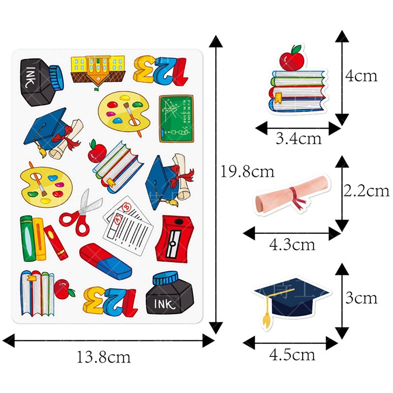 Pegatinas de decoración de fiesta de graduación de Kindergarten transfronterizo temporada de graduación decoración de regalo pegatinas adhesivas pegatinas de sellado