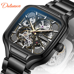 Genuine Small Square Automatic Mechanical Watch Hollow Waterproof Fashion Top Ten Popular Luminous Men's Watch