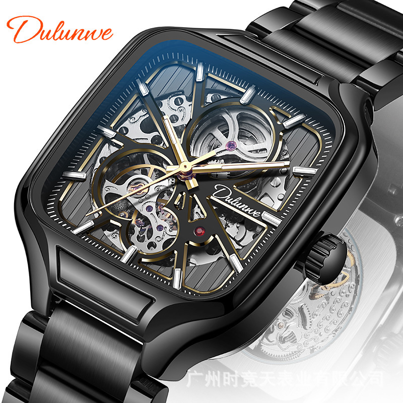Genuine Small Square Automatic Mechanical Watch Hollow Waterproof Fashion Top Ten Popular Luminous Men's Watch Genuine Small Square Automatic Mechanical Watch Hollow Waterproof Fashion Top Ten Popular Luminous Men's Watch