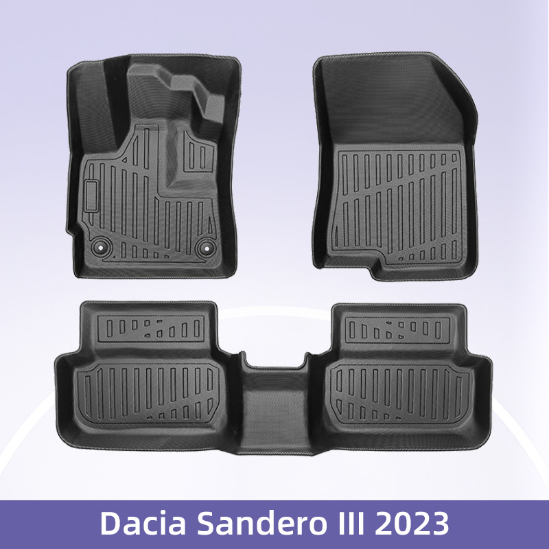 Europa para Dacia Sandero ll2023 combustible 3D todo el tiempo TPE almohadilla de pie de automóvil