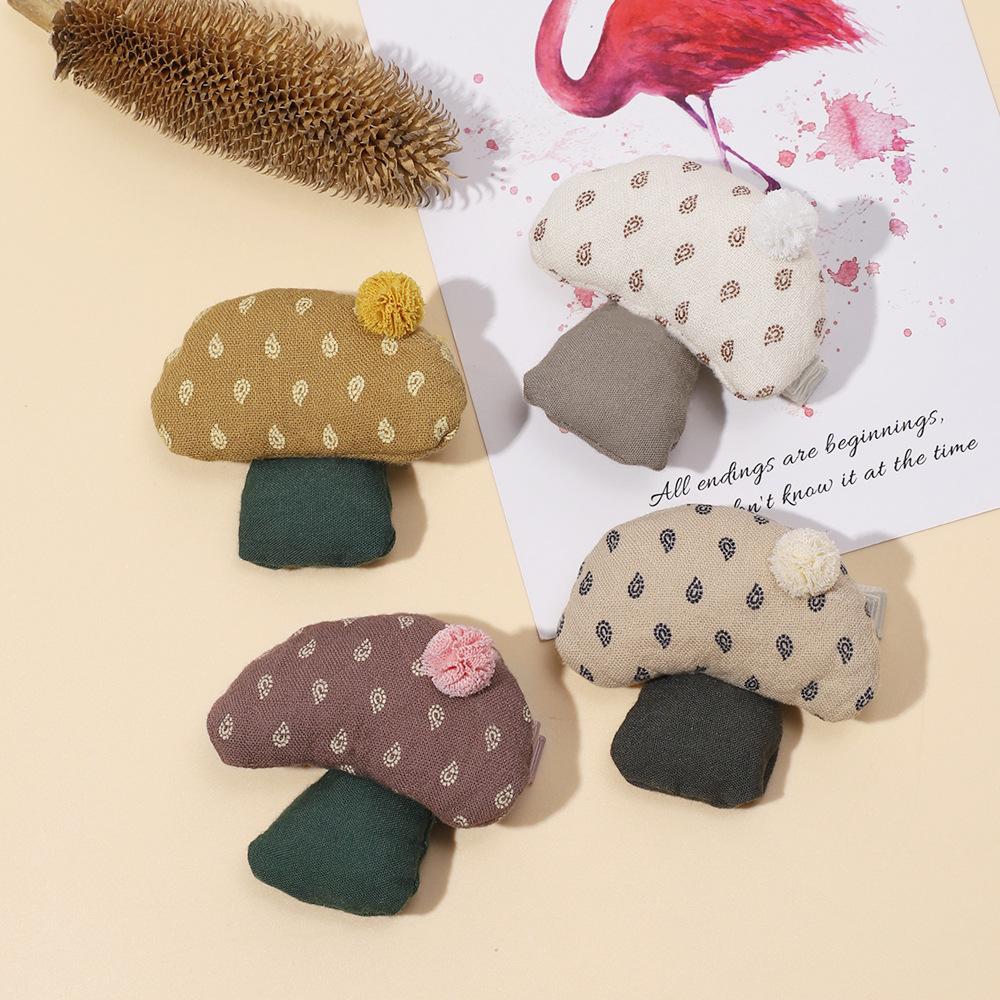 Pince à frange pour bébé transfrontalière européenne et américaine, épingle à cheveux mignonne en forme de champignon de dessin animé, coiffure pour bébé, épingle à cheveux pour enfants, vente en gros_voghion.com