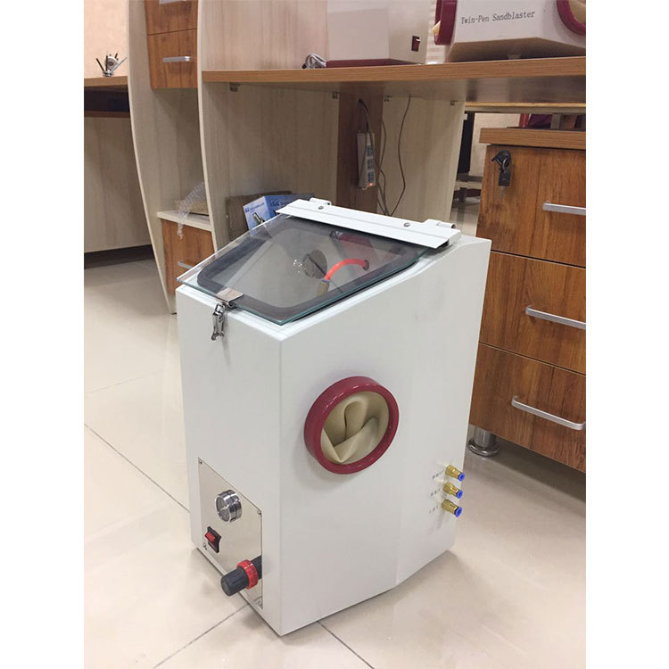 Técnico dental instrumento soporte tratamiento de superficie fuerte máquina de chorro de arena soporte máquina de chorro de arena dentadura equipo de fábrica