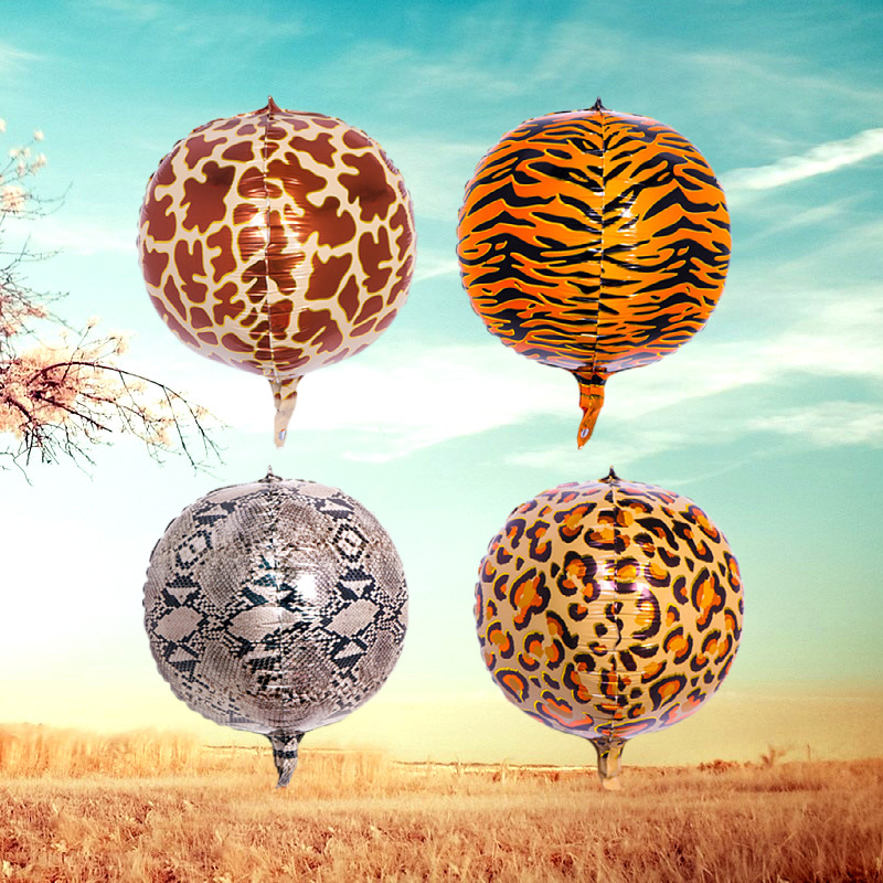 22 pulgadas textura animal 4D globo de aluminio cumpleaños boda tema Fiesta decoración papel de aluminio decoración globo