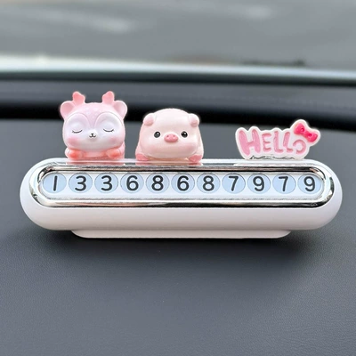 cars, creative decorative accessory — Nömrəli dayanma kartı - parking-sign-white-pigletlittle-deer