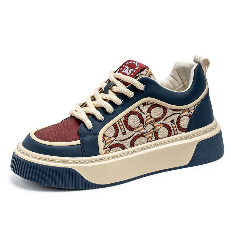 Zapatos de hombre con suela gruesa en cuatro temporadas nuevas zapatas de skate casuales de correa baja de moda de primavera y verano para estudiantes.