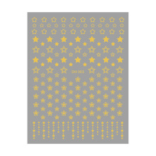 Redanco新款3D平面ins爆款美甲贴纸黄白色镂空五角星指甲贴DH-903