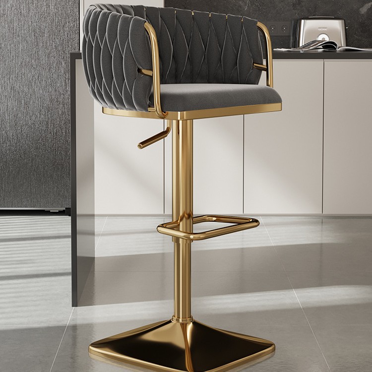 Silla de bar giratoria alta, silla de bar con envío gratuito, silla de bar de alta gama, delante, silla alta de moda, taburete de bar image 27