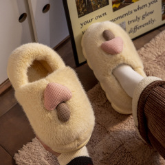 かわいいきのこの綿のスリッパの女性秋冬のカップルは室内の家庭用の滑り止めの漫画の毛のスリッパの男性を厚くします。