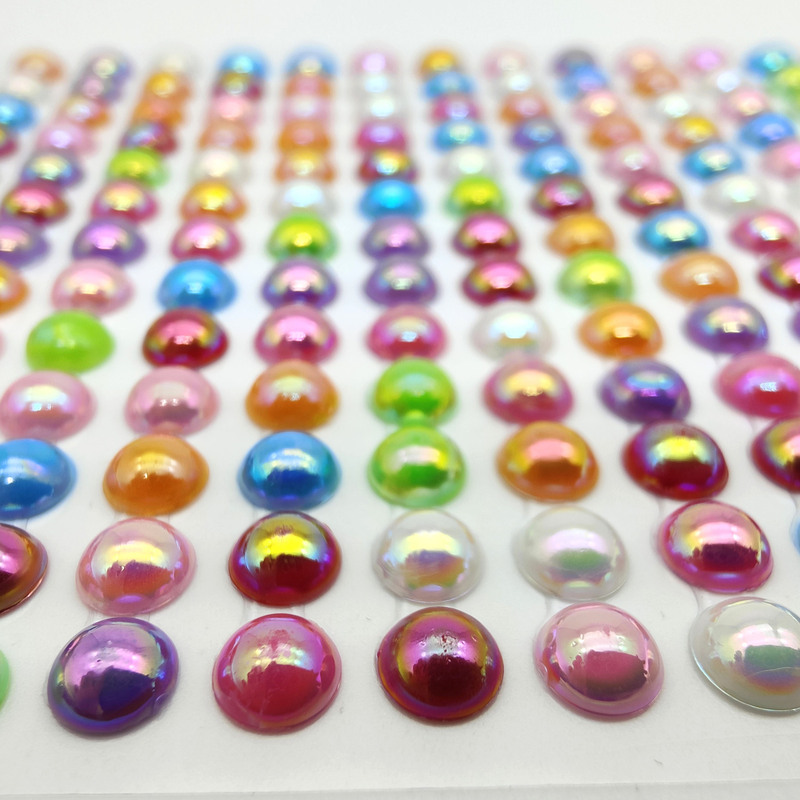 In-Stock 468mm Ab Colored Pearls Solid Color Rhinestones Children's DIY Decorative Stickers Acrylic Diamonds Creative Cartoon