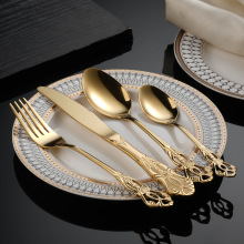 复古皇廷不锈钢餐具四件套创意西餐牛排刀叉勺套装酒店勺子刀叉子