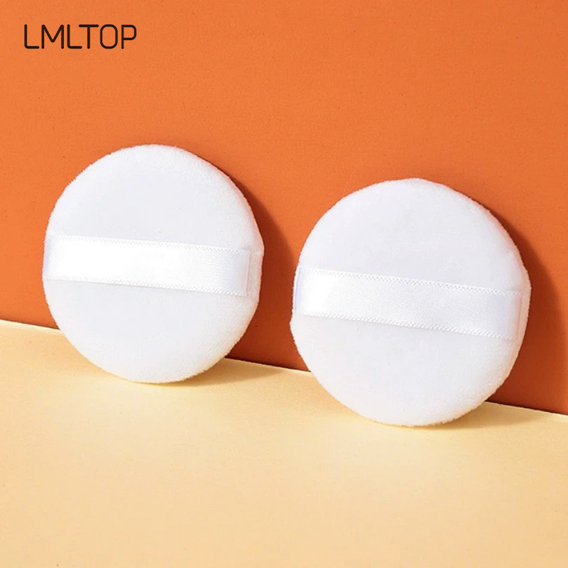 Lmltop flocado polvo puff sola Ronda grande gamuza polvo seco pastel cojín de aire maquillaje acabado puff SY206