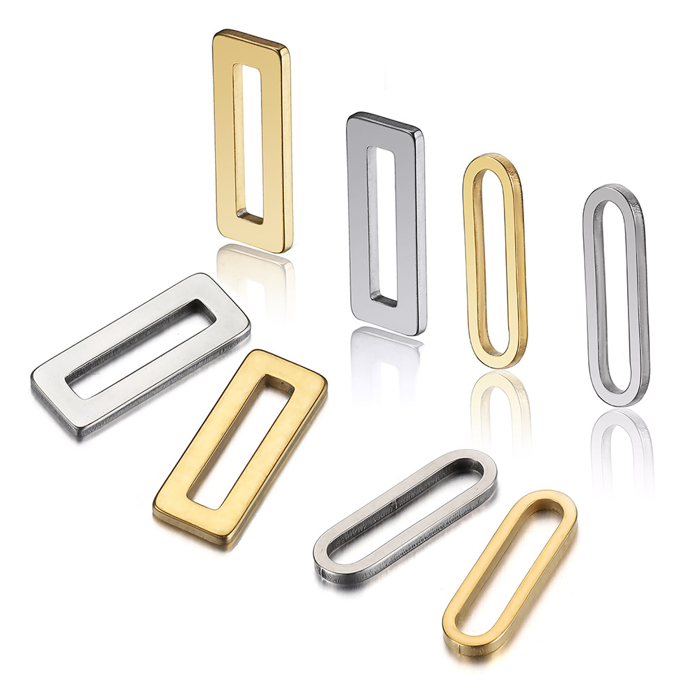 Square geometric pendant stainless steel