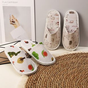 ✅ Beauty Salon Home Guest Hospitality Cotton and Linen Slippers B&B Hotel Coral Velvet Thickeneded Non-Slip Disposable Slippers