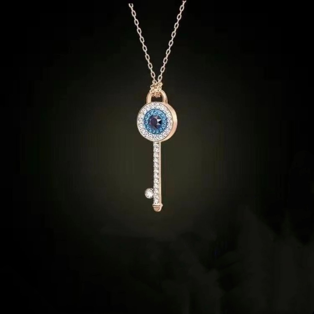 Other Necklace Metal Crystal Rose Gold Blue