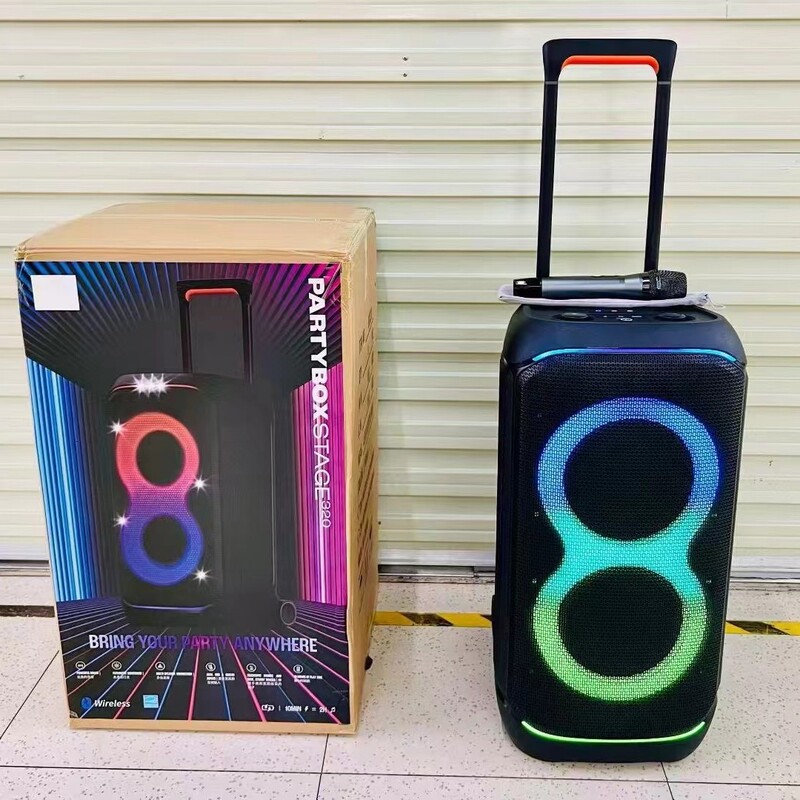 Party Box320 Flame Light Pull-Rod Bluetooth Speaker 280W Super High-Power Karaoke Party Square Dance Speaker