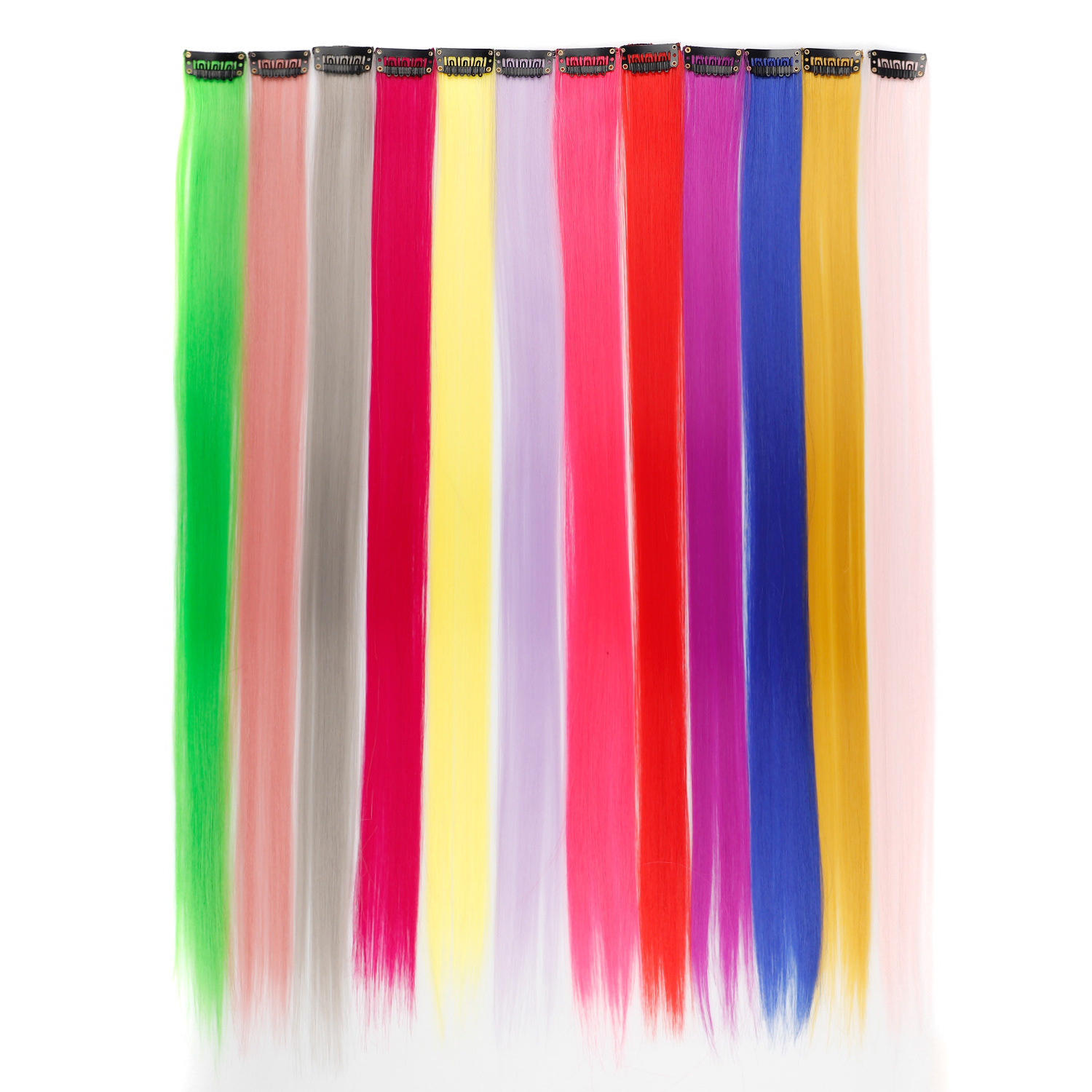 Una pieza de extensión de pelo de color gradiente colgante oreja peluca blanqueada Peluca de color BB tarjeta pieza de peluca larga