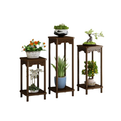 Solid wood flower stand Chinese flower table balcony household floor-standing indoor living room storage rack succulent pothos flower pot rack