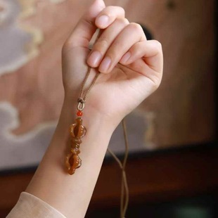 Jade Crafts Natural Xinjiang Hetian Jade Qiemu Material Old Material Full Sugar Color Magic Pestle Men and Women Pendant with Certificate