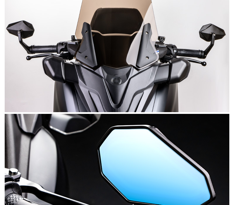 Neutral Rearview Mirror for Electric Vehicles and Motorcycles, Retro Modified Handlebar End Reversing Mirror, Aluminum Alloy Curved Rod Reflector