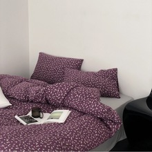 A类全棉天竺棉针织棉四件套新疆长绒棉ins风卡通成人裸睡被套床单