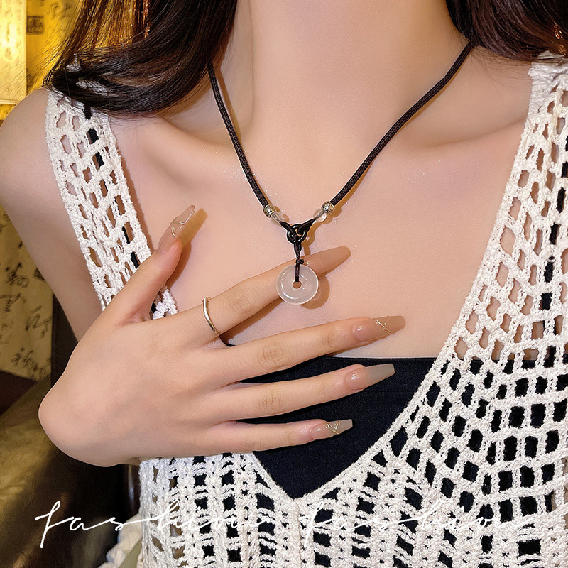 가벼운 고급 중국 스타일의 안전한 버클 necklace-X1378 화이트