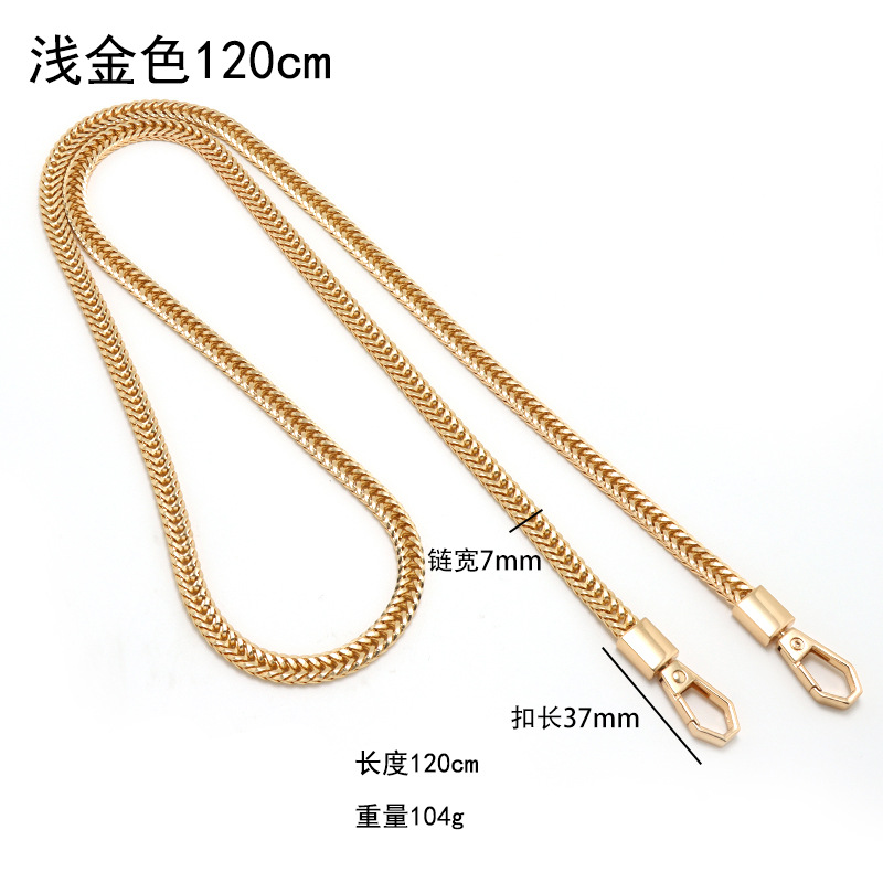 Cadena de repuesto para bolso cadena plana tipo serpiente cola de zorro correa metálica para hombro estilo simple