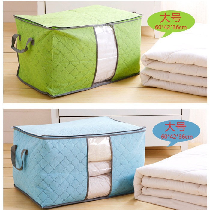 Nueva gran bolsa de almacenamiento de edredón de carbón de bambú colorido edredón Almacenamiento de ropa almacenamiento organizador bolsa de almacenamiento