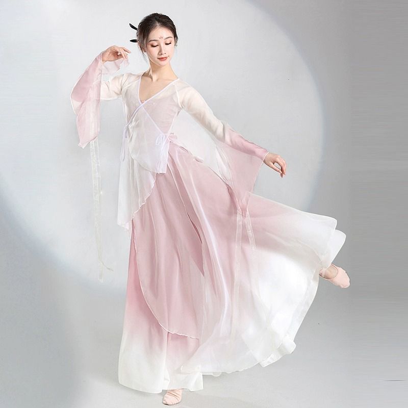 舞蹈服练功服女中国舞古典套装飘逸纱衣演出服汉元素裙子上衣代发
