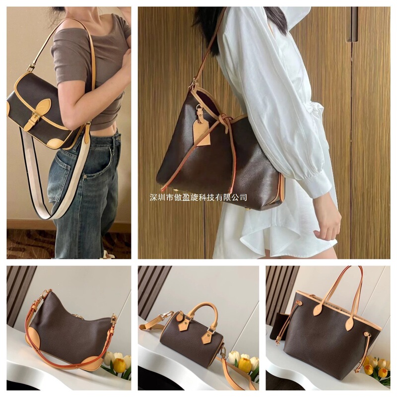 Cross-border high-capacity carryall small-sized messenger bag, Speedy pillow bag (made with genuine leather from Guangzhou)