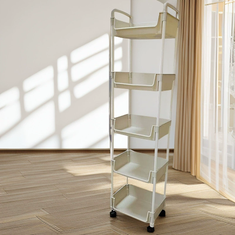 Book shelf floor-standing trolley kitchen bathroom mobile snack bathroom multi-layer storage rack