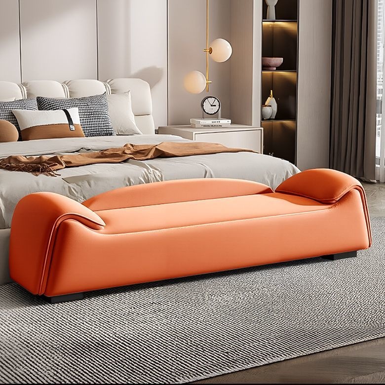 Italiano simple guarnición de cuero de gato taburete de cola de cama pareja cama moderna cabecera casera zapatos de cambio de dormitorio armario sofá taburete image 3