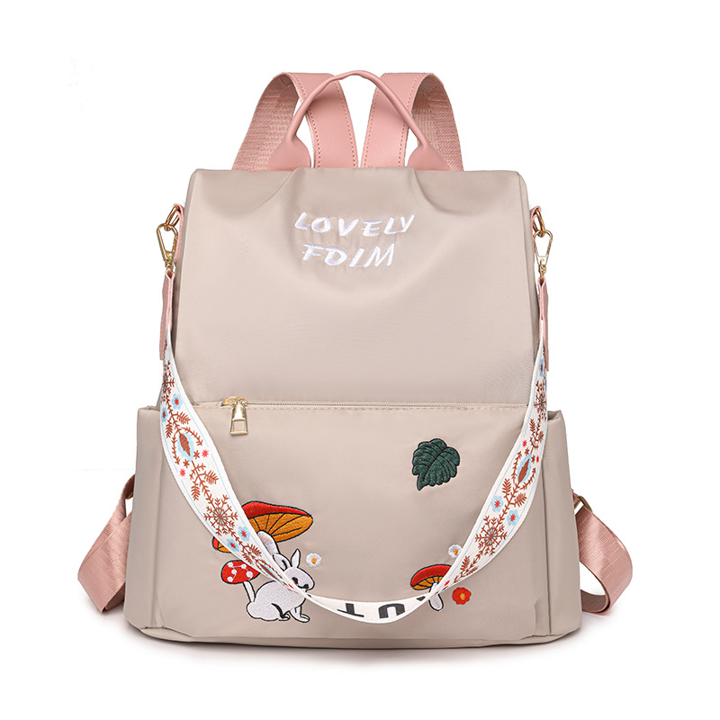 Mochila antirrobo para mujer 2025 primavera nueva moda de nailon salvaje mochila para mujer mochila de viaje de doble uso