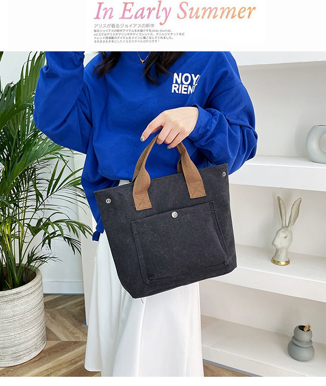 Forest-style artistic canvas handbag for women, 2022 Summer new retro small bag, simple tote bag, hand-held cloth bag undefined