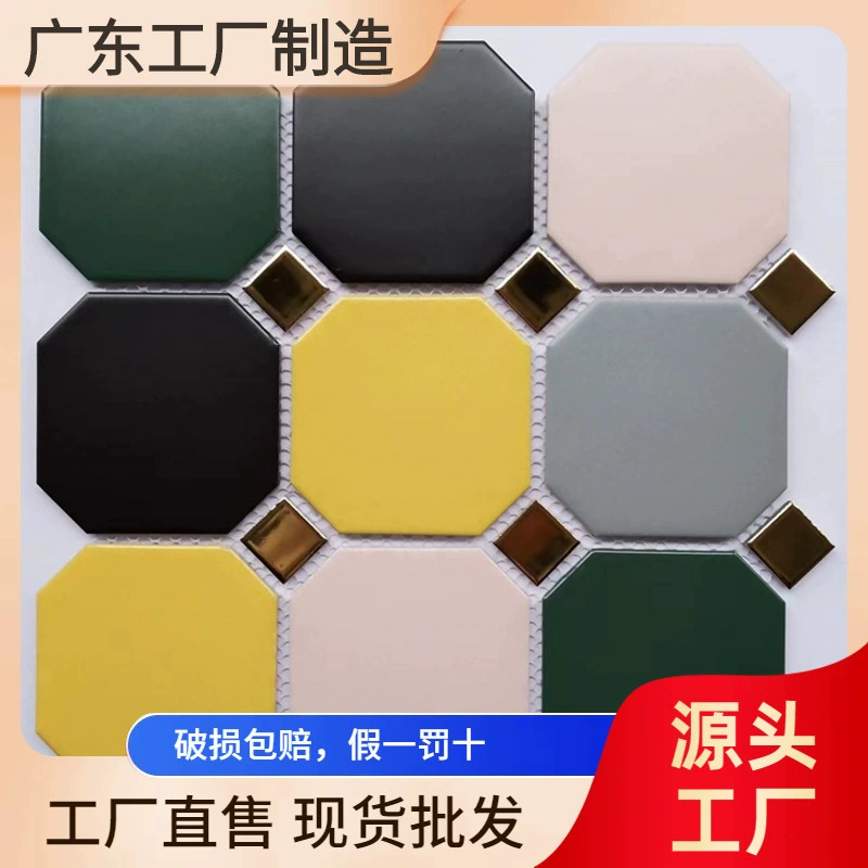 Европейский стиль, темно-зеленый восьмиугольный керамический глазурованный мозаичный настенный плитка, напольная плитка для гостиной, бара, ванной комнаты, кухонная фоновая стена