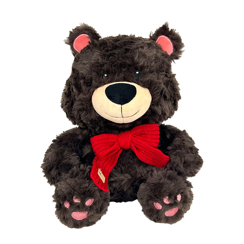 Caricatura adorable Teddy Bear muñeca red bufandas de peluche de dos colores 8 pulgadas agarrar juguetes de peluche al por mayor