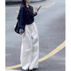韩系ootd穿搭一整套秋季开衫毛衣阔腿牛仔裤小个子减龄洋气两件套