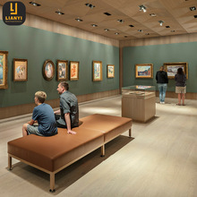 园林美术馆展品展示柜矮柜墙壁挂画背板艺术博物馆木质玻璃展示柜