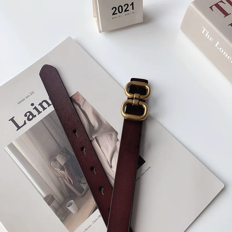 Cinturón de cuero genuino de alta gama para mujer, diseño único, nuevo estilo nicho 2025, cinturón de personalidad moderno y a la moda.