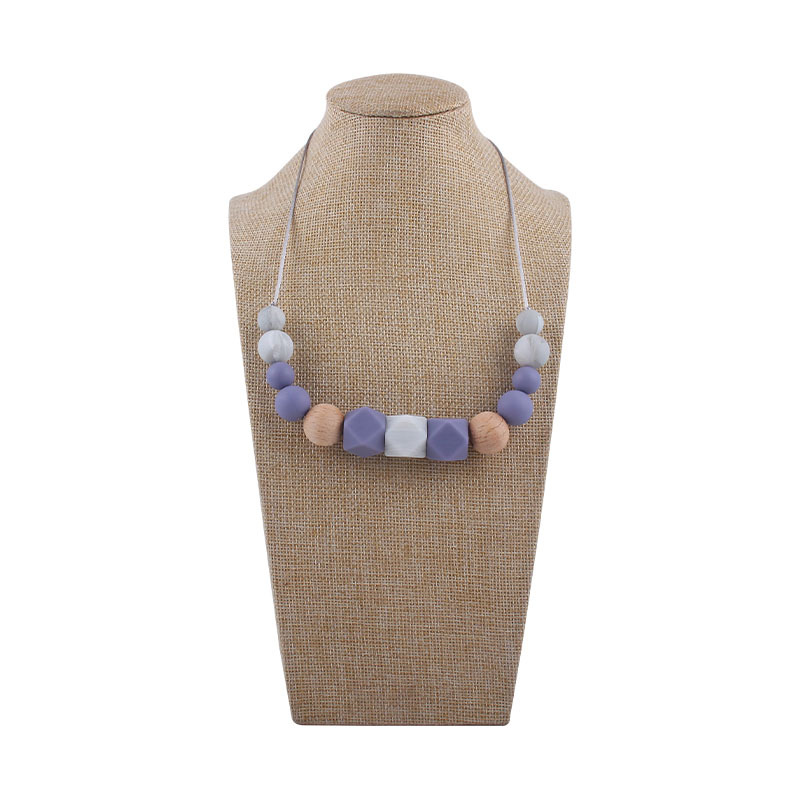 Comercio exterior Amazon nuevo silicona molar teether collar bebé teether palo masticable colgante collar